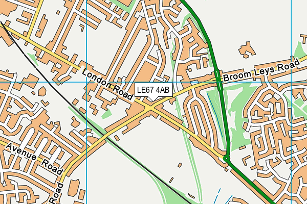 LE67 4AB map - OS VectorMap District (Ordnance Survey)