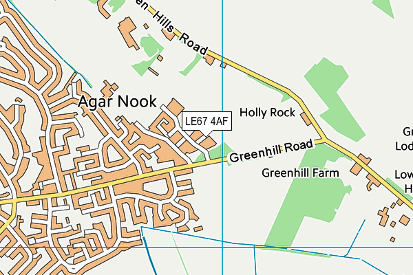 LE67 4AF map - OS VectorMap District (Ordnance Survey)