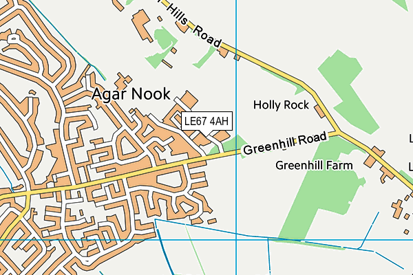 LE67 4AH map - OS VectorMap District (Ordnance Survey)