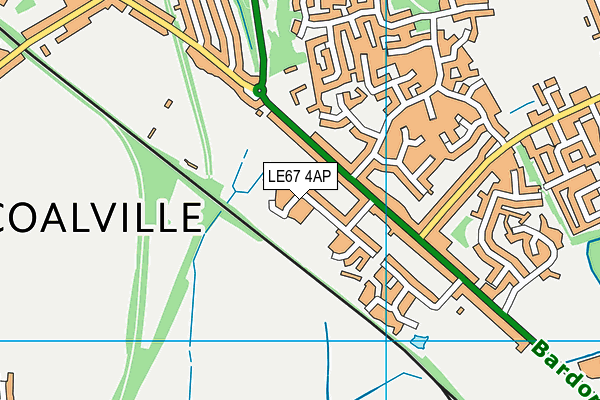 LE67 4AP map - OS VectorMap District (Ordnance Survey)