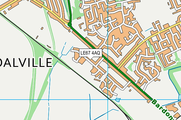 LE67 4AQ map - OS VectorMap District (Ordnance Survey)