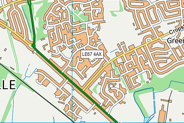 LE67 4AX map - OS VectorMap District (Ordnance Survey)