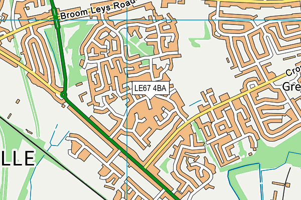 LE67 4BA map - OS VectorMap District (Ordnance Survey)