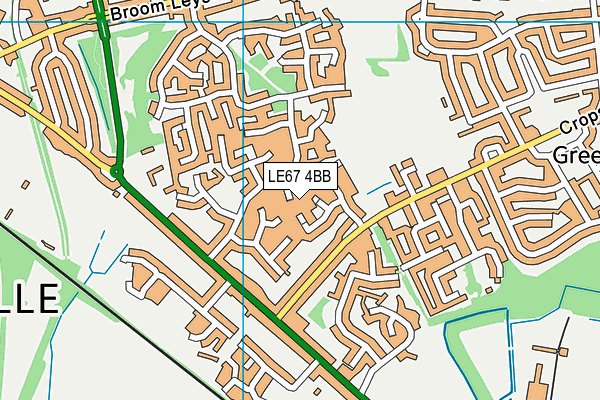 LE67 4BB map - OS VectorMap District (Ordnance Survey)