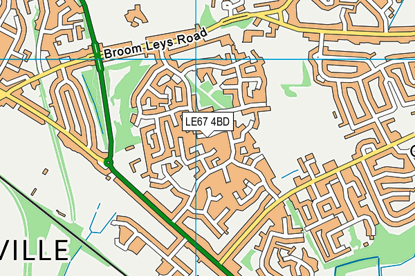 LE67 4BD map - OS VectorMap District (Ordnance Survey)