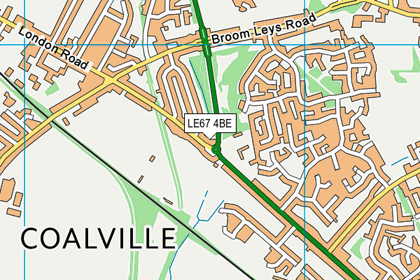 LE67 4BE map - OS VectorMap District (Ordnance Survey)