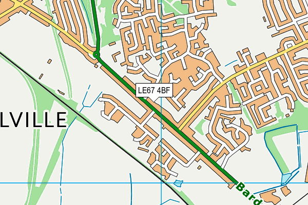 LE67 4BF map - OS VectorMap District (Ordnance Survey)