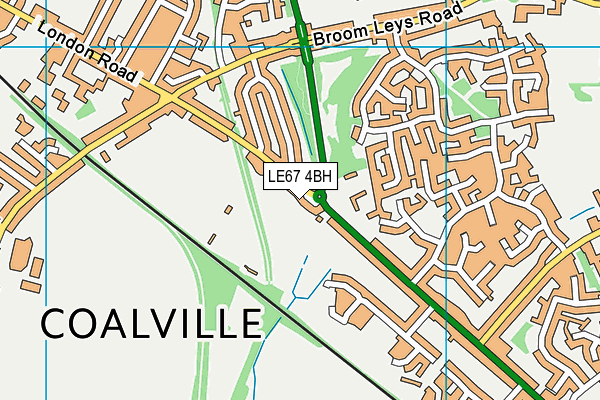 LE67 4BH map - OS VectorMap District (Ordnance Survey)