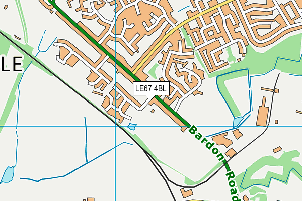 LE67 4BL map - OS VectorMap District (Ordnance Survey)