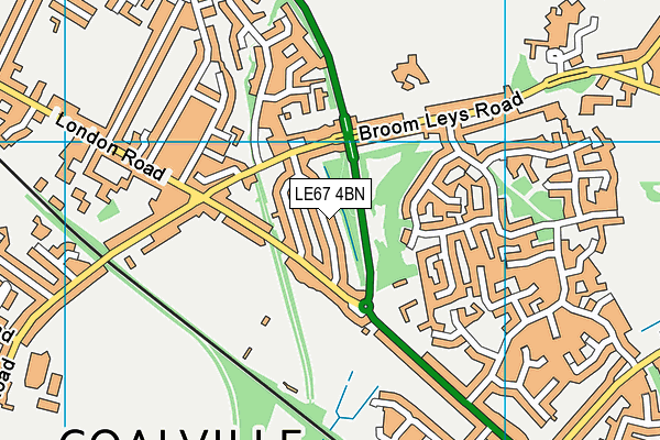 LE67 4BN map - OS VectorMap District (Ordnance Survey)