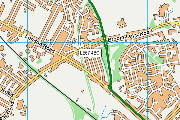 LE67 4BQ map - OS VectorMap District (Ordnance Survey)