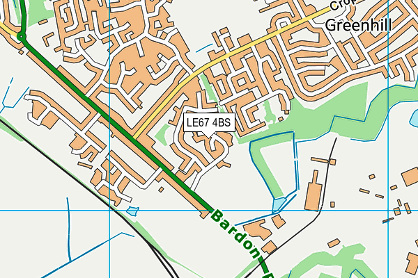 LE67 4BS map - OS VectorMap District (Ordnance Survey)