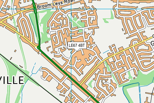 LE67 4BT map - OS VectorMap District (Ordnance Survey)