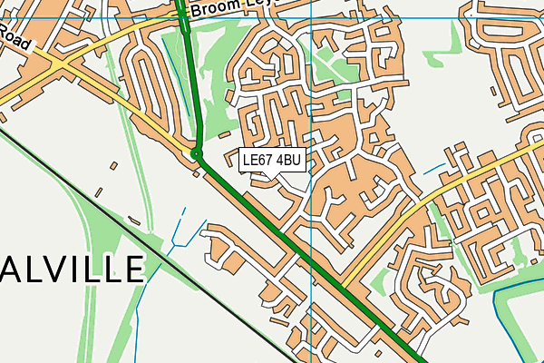 LE67 4BU map - OS VectorMap District (Ordnance Survey)