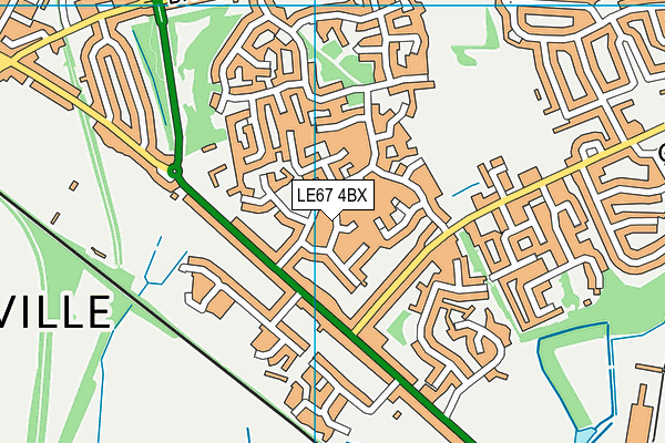 LE67 4BX map - OS VectorMap District (Ordnance Survey)