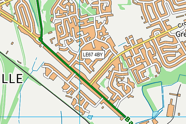 LE67 4BY map - OS VectorMap District (Ordnance Survey)