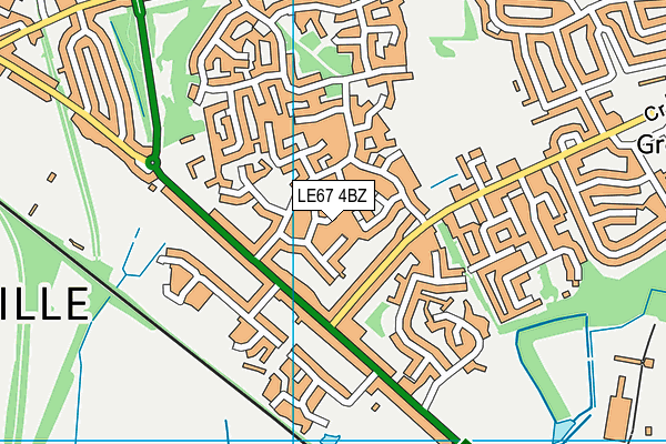 LE67 4BZ map - OS VectorMap District (Ordnance Survey)