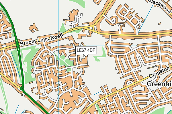 LE67 4DF map - OS VectorMap District (Ordnance Survey)