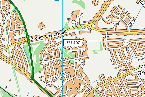LE67 4DG map - OS VectorMap District (Ordnance Survey)