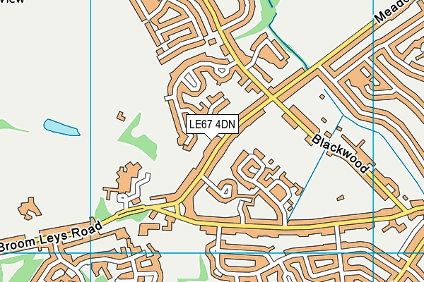 LE67 4DN map - OS VectorMap District (Ordnance Survey)