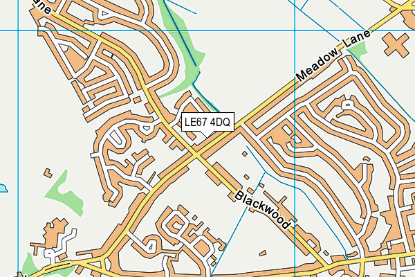 LE67 4DQ map - OS VectorMap District (Ordnance Survey)