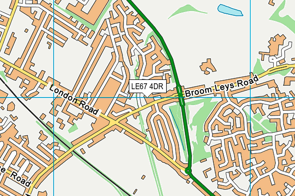 LE67 4DR map - OS VectorMap District (Ordnance Survey)