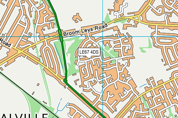 LE67 4DS map - OS VectorMap District (Ordnance Survey)