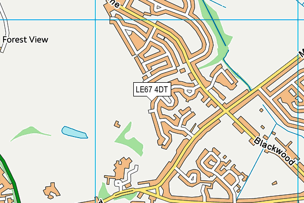 LE67 4DT map - OS VectorMap District (Ordnance Survey)