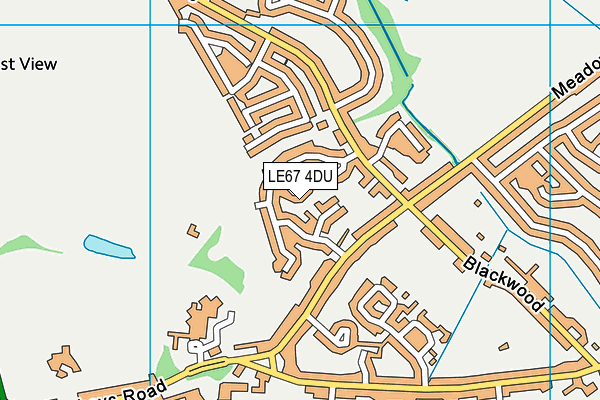 LE67 4DU map - OS VectorMap District (Ordnance Survey)