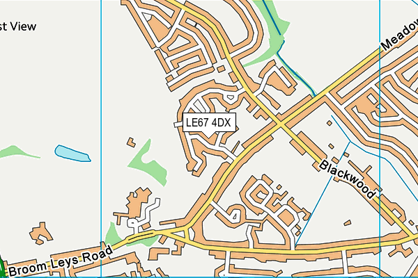 LE67 4DX map - OS VectorMap District (Ordnance Survey)