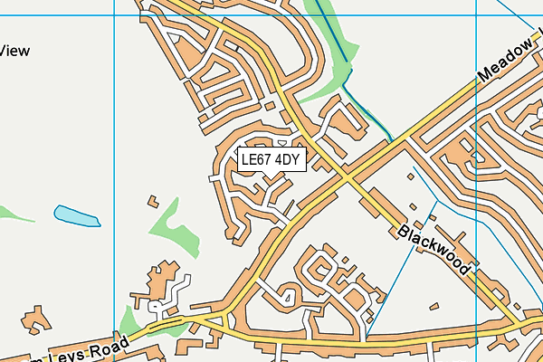 LE67 4DY map - OS VectorMap District (Ordnance Survey)