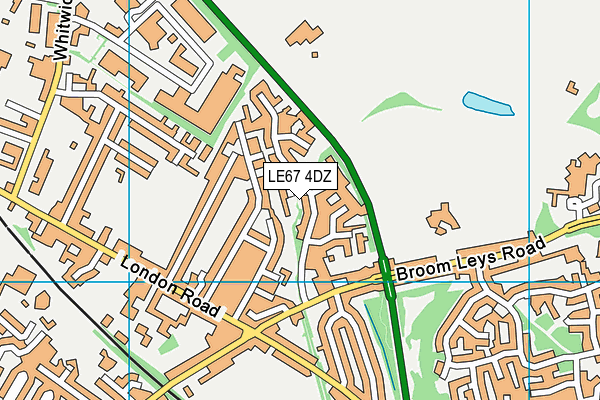 LE67 4DZ map - OS VectorMap District (Ordnance Survey)