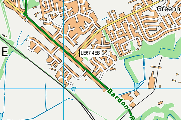 LE67 4EB map - OS VectorMap District (Ordnance Survey)