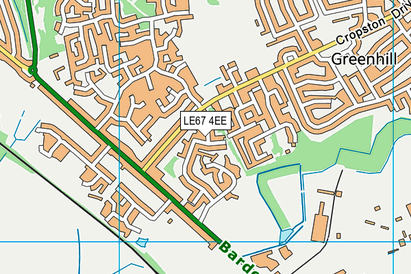 LE67 4EE map - OS VectorMap District (Ordnance Survey)
