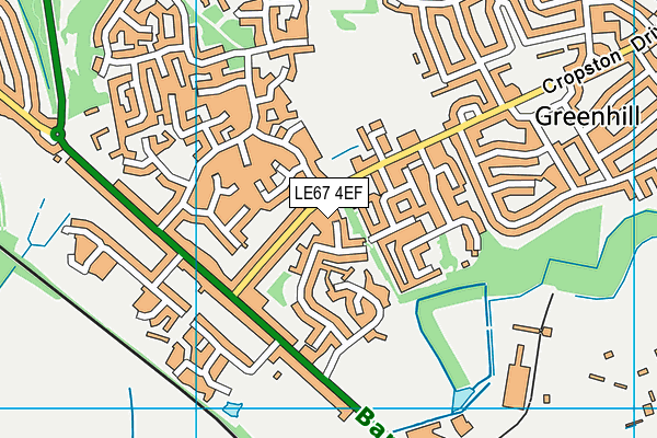 LE67 4EF map - OS VectorMap District (Ordnance Survey)