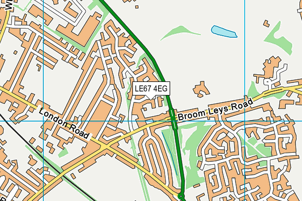 LE67 4EG map - OS VectorMap District (Ordnance Survey)