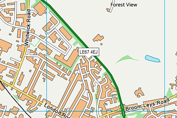 LE67 4EJ map - OS VectorMap District (Ordnance Survey)