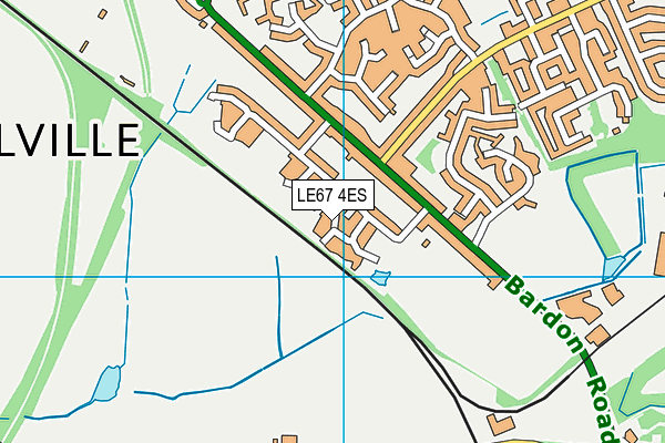 LE67 4ES map - OS VectorMap District (Ordnance Survey)