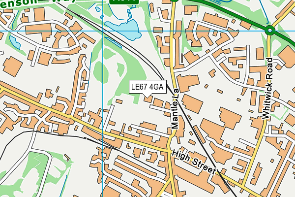 LE67 4GA map - OS VectorMap District (Ordnance Survey)