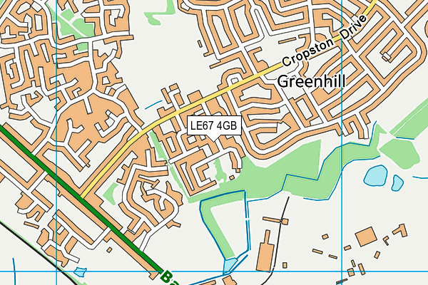 LE67 4GB map - OS VectorMap District (Ordnance Survey)