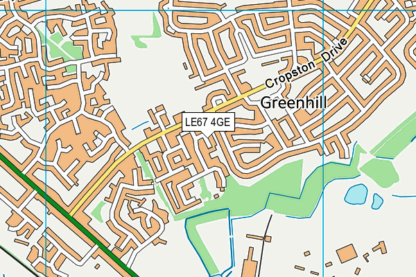LE67 4GE map - OS VectorMap District (Ordnance Survey)