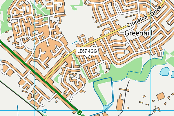 LE67 4GG map - OS VectorMap District (Ordnance Survey)