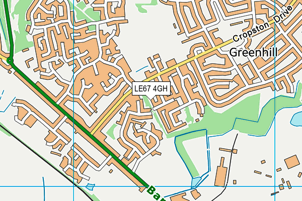 LE67 4GH map - OS VectorMap District (Ordnance Survey)
