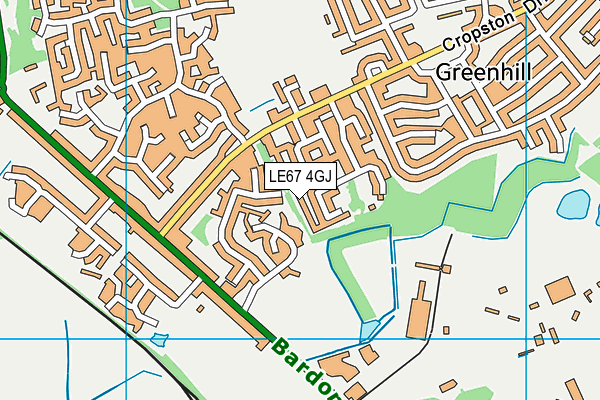 LE67 4GJ map - OS VectorMap District (Ordnance Survey)
