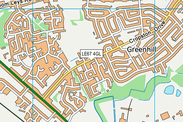 LE67 4GL map - OS VectorMap District (Ordnance Survey)