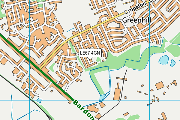 LE67 4GN map - OS VectorMap District (Ordnance Survey)