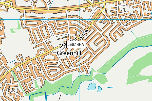 LE67 4HA map - OS VectorMap District (Ordnance Survey)