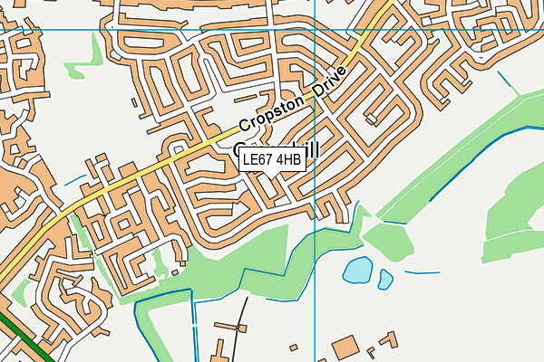 LE67 4HB map - OS VectorMap District (Ordnance Survey)