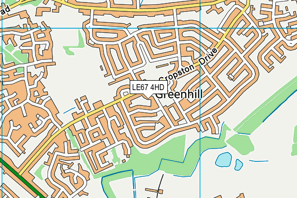 LE67 4HD map - OS VectorMap District (Ordnance Survey)