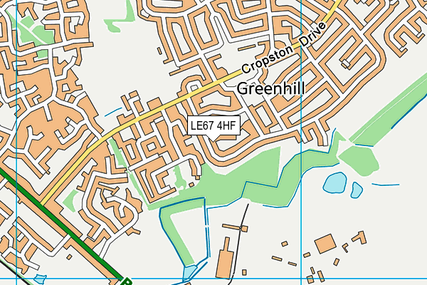 LE67 4HF map - OS VectorMap District (Ordnance Survey)